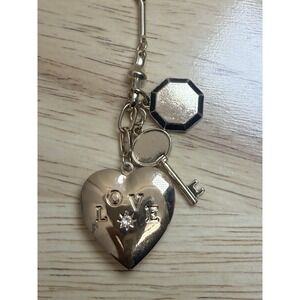 NECKLACE UNIVERSAL‎ THREAD Heart Key Gold Tone 18"